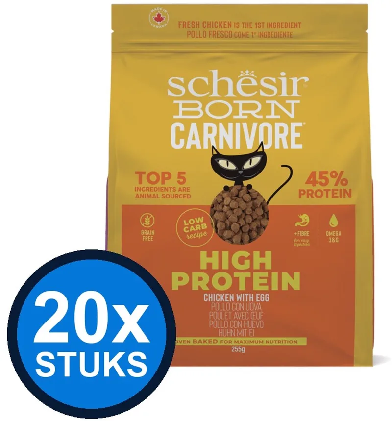 20x Schesir - Born Carnivore - Kattenvoer - Droogvoer - Kip & Ei - 255g von Schesir – Produktfoto