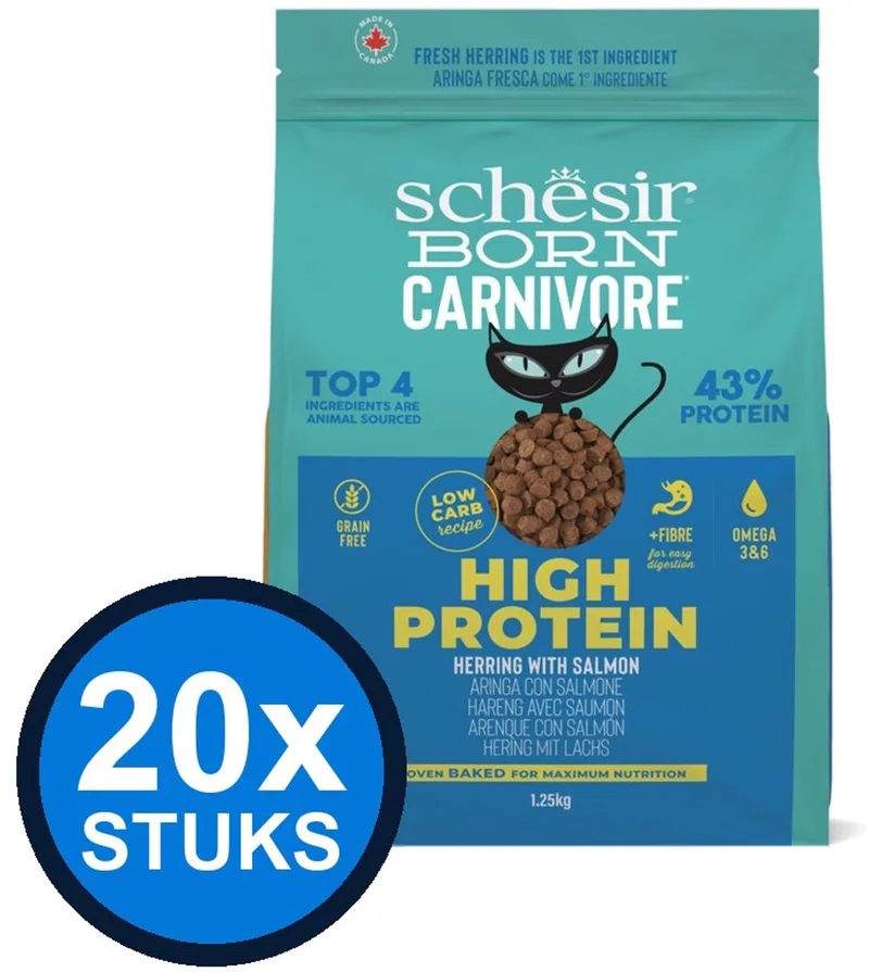 20x Schesir - Born Carnivore - Kattenvoer - Droogvoer - Kip & Haring - 255g by Schesir – product photo
