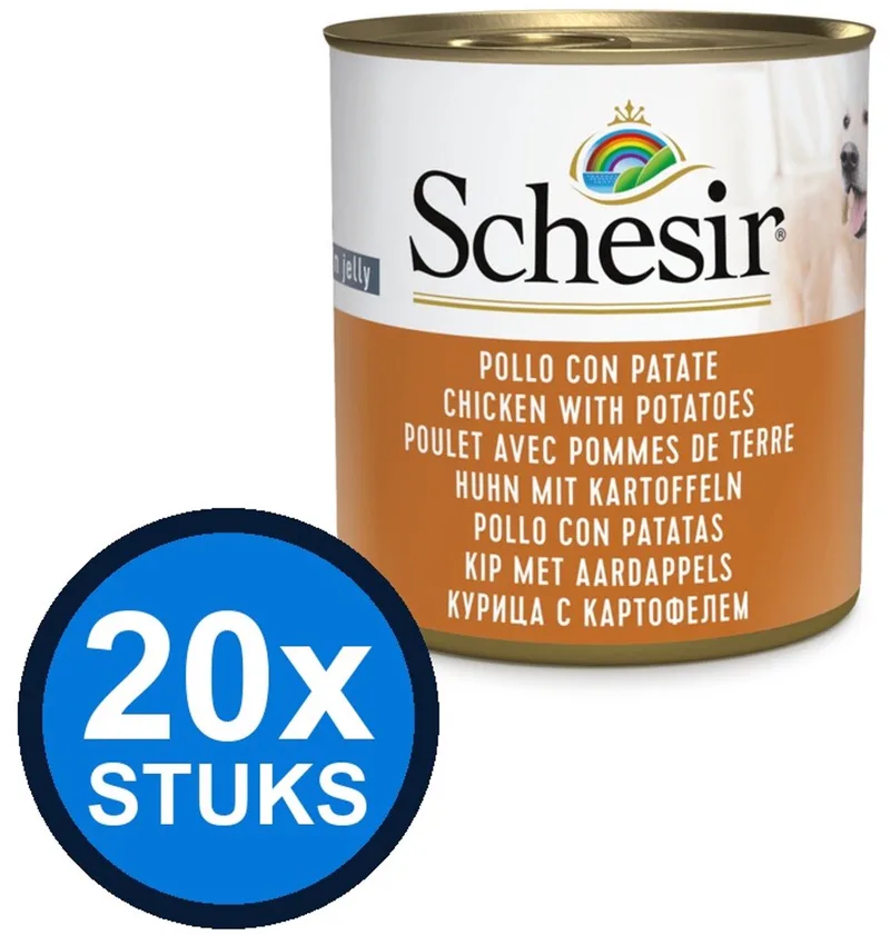 20x Schesir - Hondenvoer - Gelei in blik - Kip & Aardappel - 285g de Schesir – photo produit