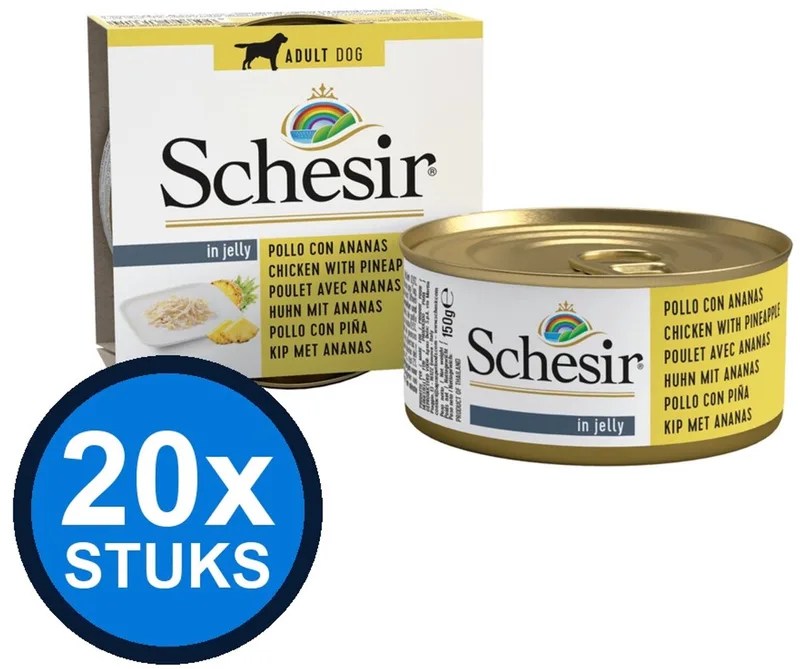 20x Schesir - Hondenvoer - Gelei in blik - Kip & Ananas - 150g von Schesir – Produktfoto