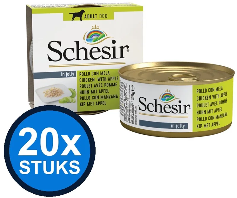 20x Schesir - Hondenvoer - Gelei in blik - Kip & Appel - 150g de Schesir – photo produit