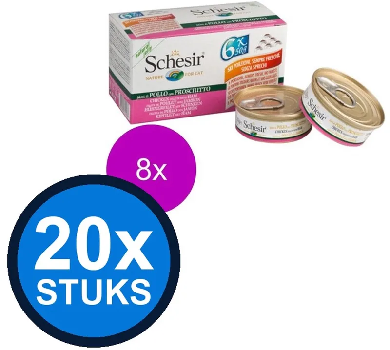 20x Schesir - Hondenvoer - Gelei in blik - Kip & Ham - 150g by Schesir – product photo