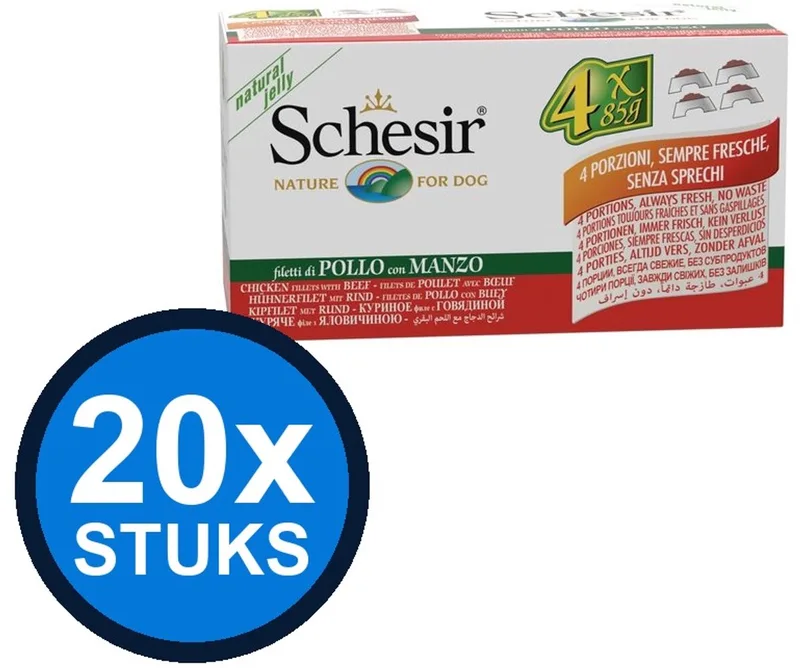 20x Schesir - Hondenvoer - Gelei in blik - Kip & Rund - 150g von Schesir – Produktfoto