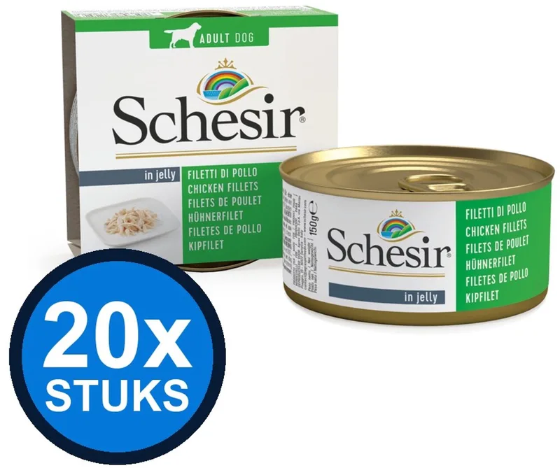 20x Schesir - Hondenvoer - Gelei in blik - Kipfilet - 150g von Schesir – Produktfoto