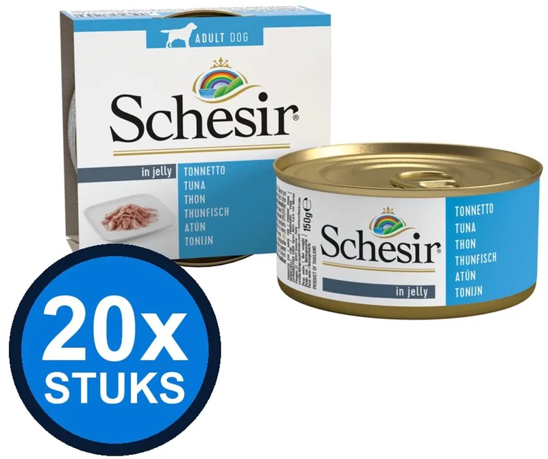 20x Schesir - Hondenvoer - Gelei in blik - Tonijn - 150g de Schesir – photo produit