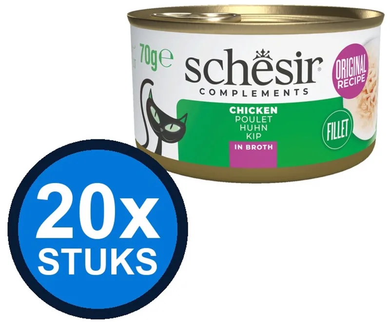 20x Schesir - Kattenvoer - Bouillon in blik - Kipfilet Mp - 6x50g de Schesir – photo produit