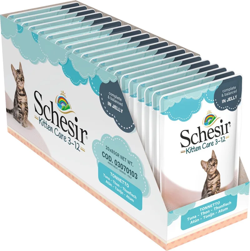 20x Schesir Kattenvoer Kitten 3-13 Tonijn in Gelei 85 gr by Schesir – product photo