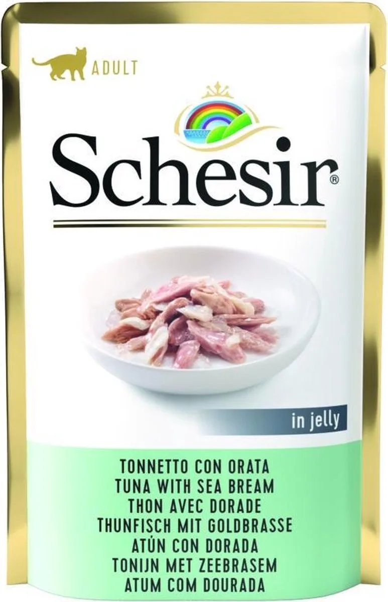 20x Schesir Kattenvoer Tonijn - Zeebrasem in Gelei 85 gr de Schesir – photo produit