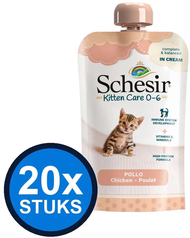 20x Schesir - Kitten Care 0-6 - Kattenvoer - Natvoer in zakje - Cream Kip - 150g by Schesir – product photo