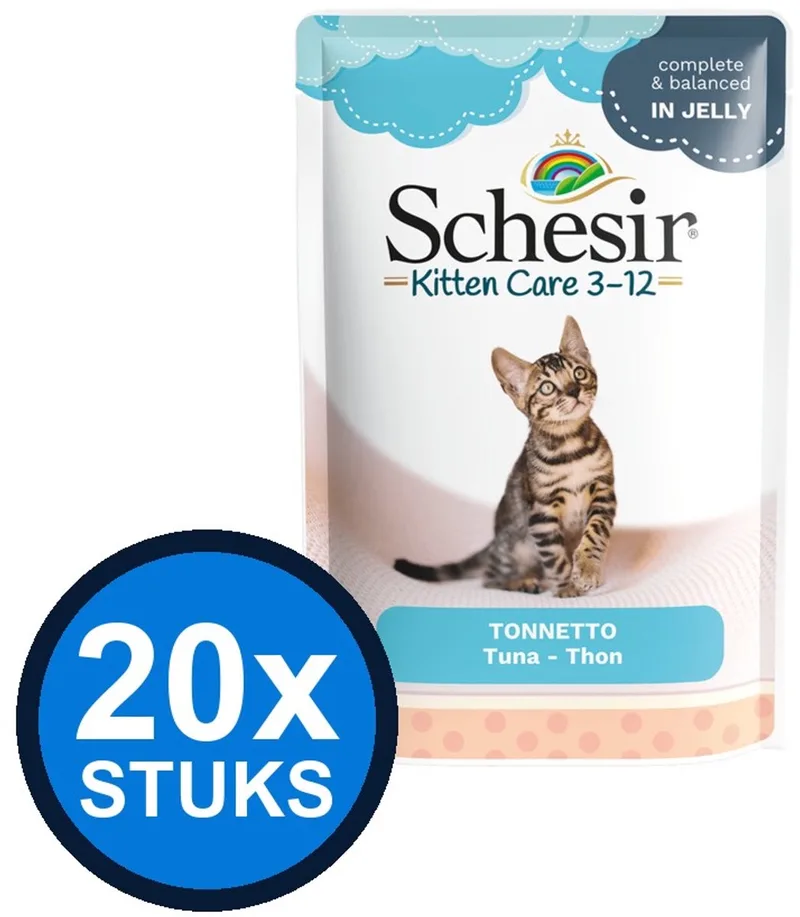 20x Schesir - Kitten Care 3-12 - Kattenvoer - Gelei in zakje - Tonijn - 85g de Schesir – photo produit