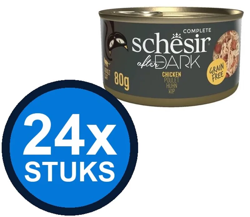 24x Schesir After Dark - Kip in Bouillon - Kattenvoer Natvoer - 80g fra Schesir – produktbillede