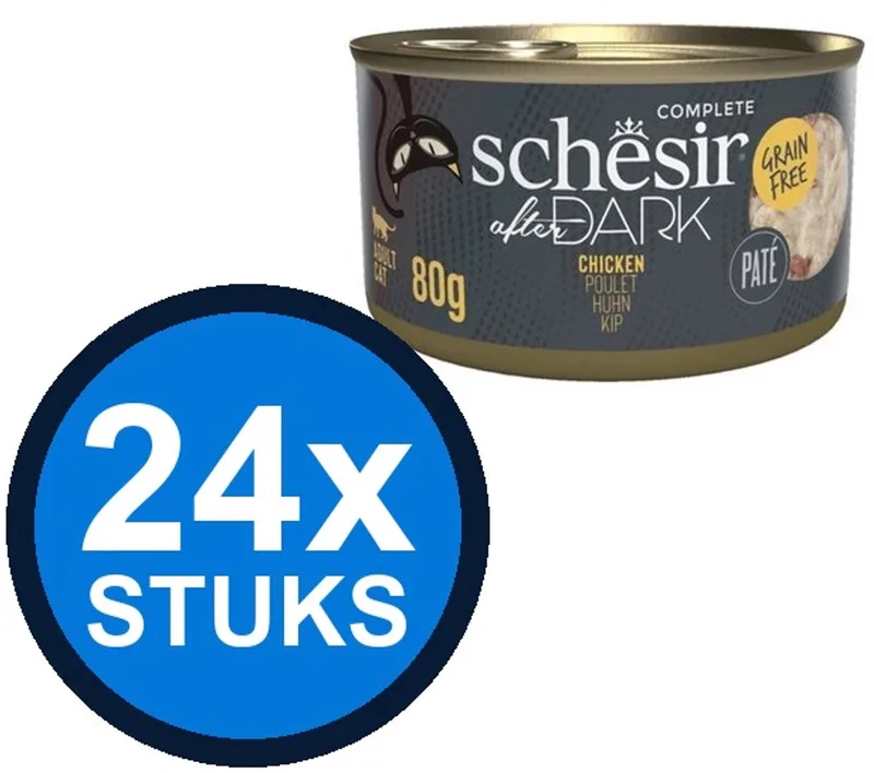 24x Schesir After Dark - Kip Paté - Kattenvoer Natvoer - 80g by Schesir – product photo