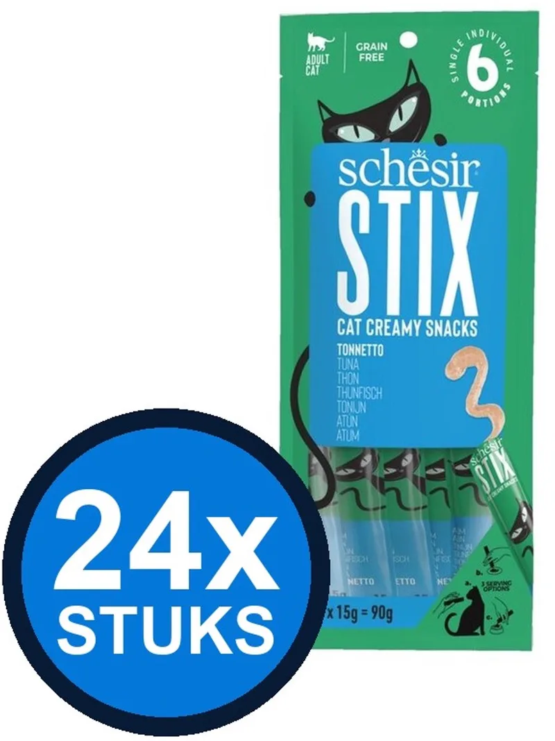 24x Schesir - Kattensnack - Tonijn - 6x15g by Schesir – product photo