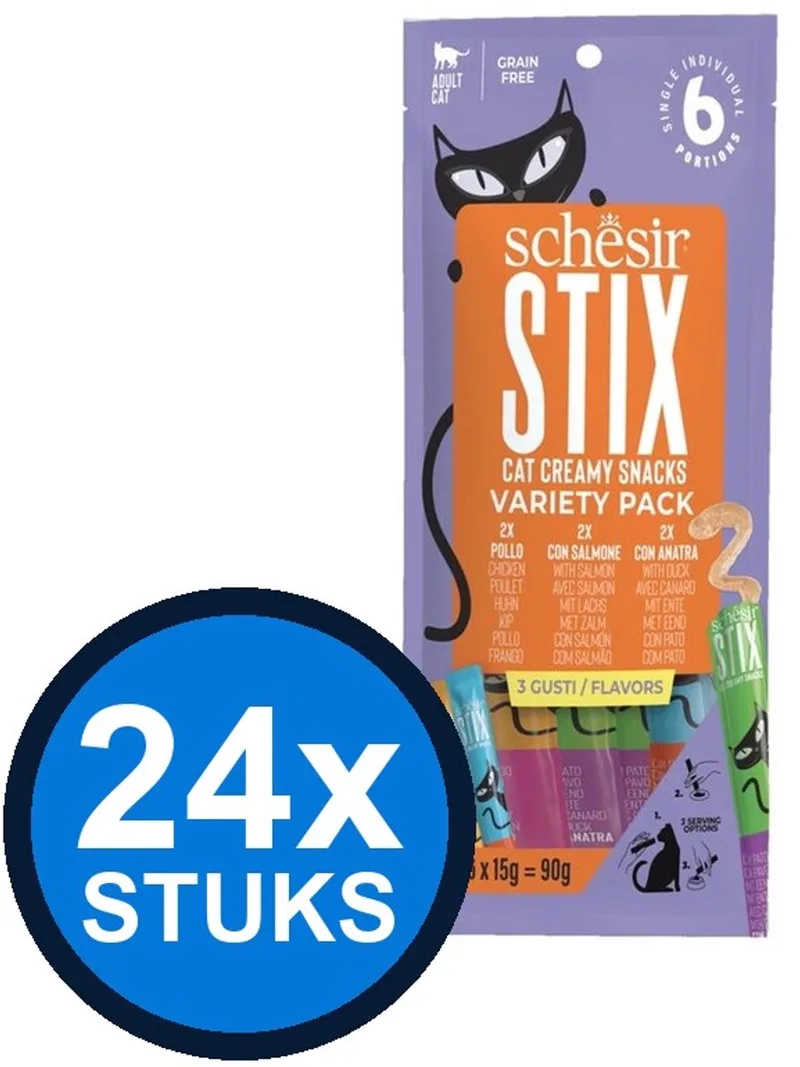 24x Schesir - Kattensnack - Variety Pack - 6x15g von Schesir – Produktfoto