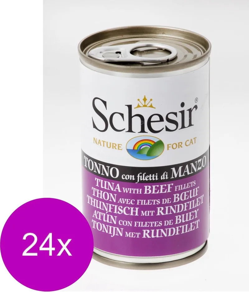 24x Schesir Kattenvoer Tonijn - Rundfilet 140 gr by Schesir – product photo