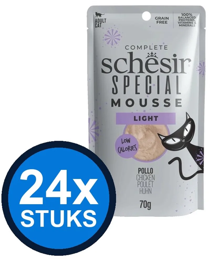 24x Schesir Special Light Mousse - Kip - Kattenvoer Natvoer - 70g de Schesir – photo produit