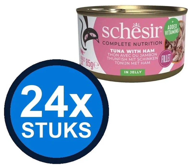 24x Schesir - Tonijn & Ham in Gelei - Kattenvoer Natvoer - 85g de Schesir – photo produit