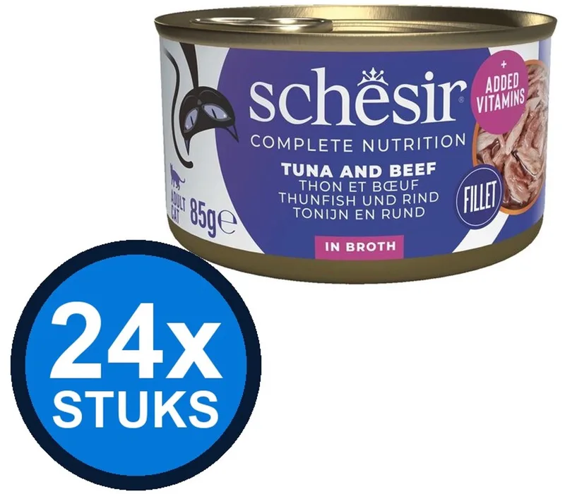 24x Schesir - Tonijn & Rund in Bouillon - Kattenvoer Natvoer - 85g by Schesir – product photo
