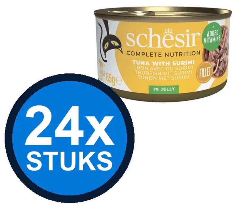 24x Schesir - Tonijn & Surimi in Gelei - Kattenvoer Natvoer - 85g de Schesir – photo produit