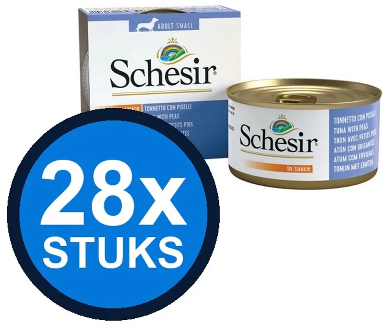 28x Schesir - Hondenvoer - Natvoer in blik - Saus Tonijn & Erwten - 85g by Schesir – product photo