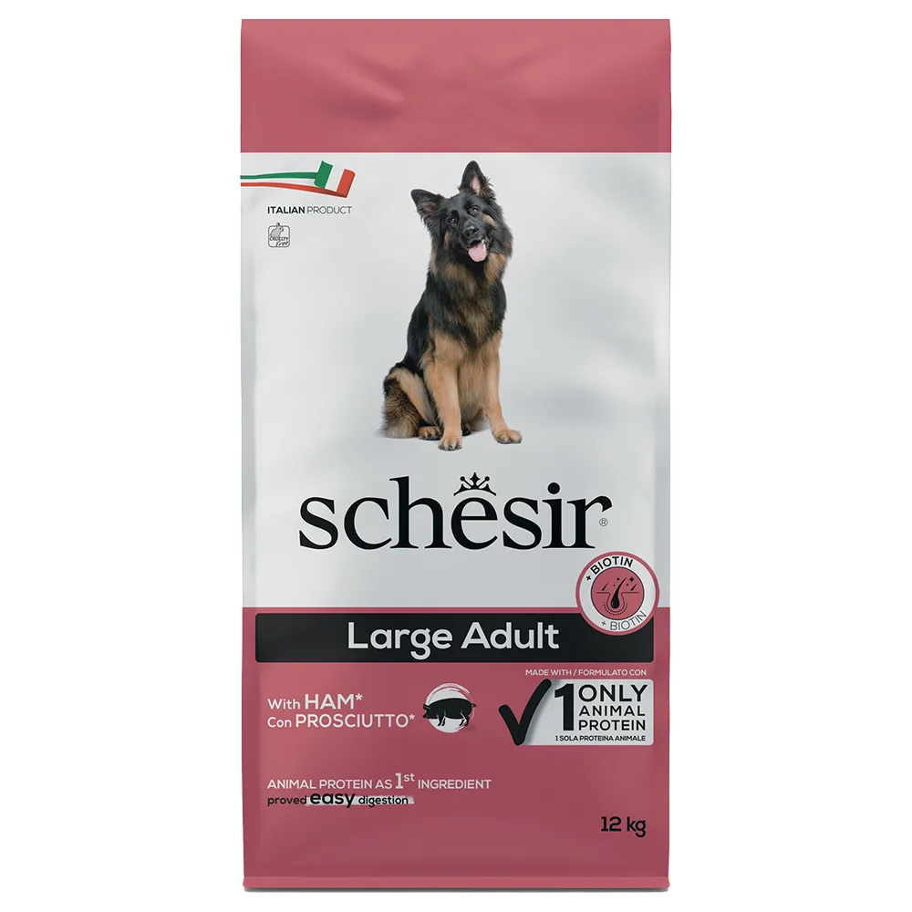 2x 12kg Schesir Dog Large Adult met ham droogvoer voor honden de Schesir – photo produit