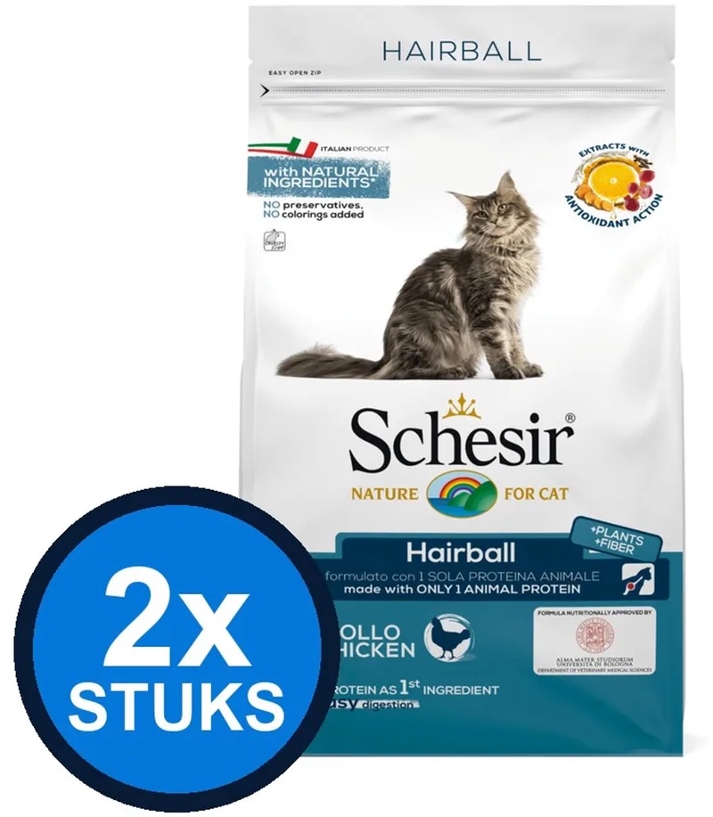 2x Schesir - Kattenvoer - Droogvoer - Hairball Kip - 1,5kg by Schesir – product photo
