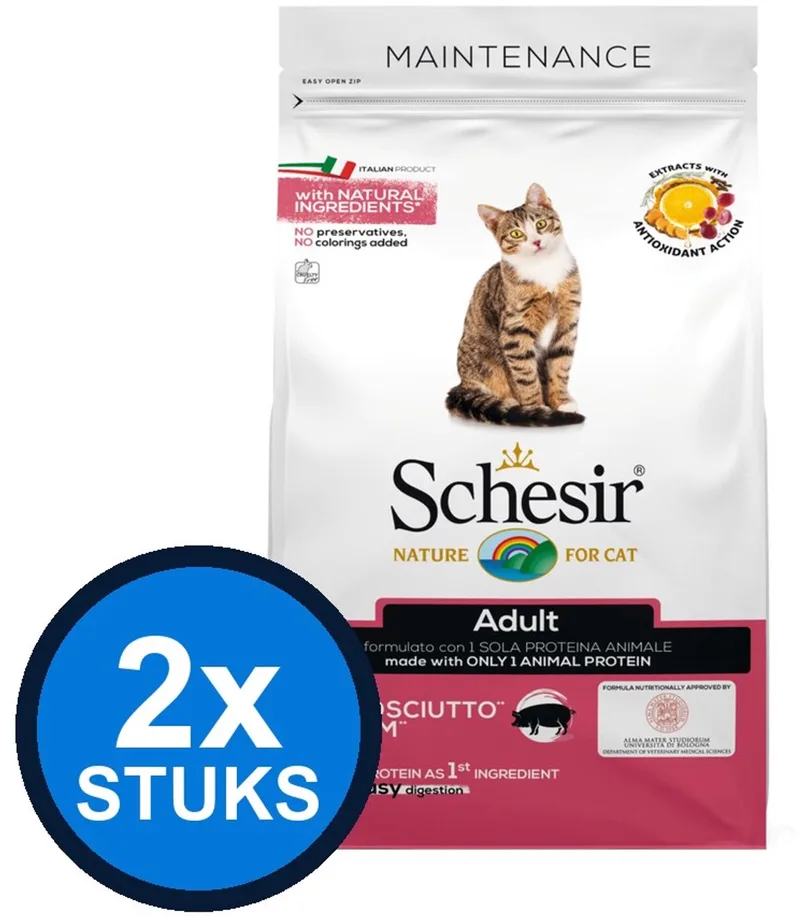 2x Schesir - Kattenvoer - Droogvoer - Onderhoud Ham - 1,5kg de Schesir – photo produit