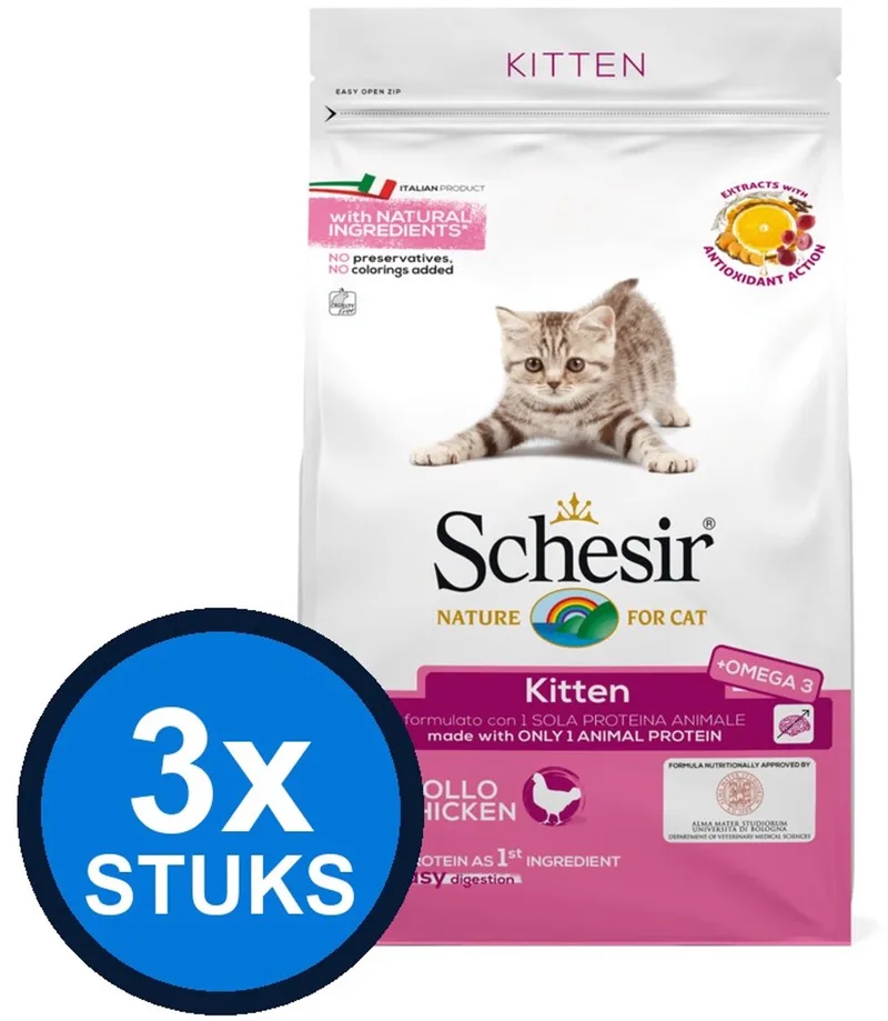 3x Schesir - Kitten - Kattenvoer - Droogvoer - Kip - 1,5kg by Schesir – product photo