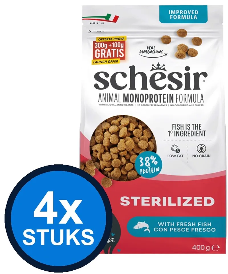 4x Schesir - Kattenvoer - Droogvoer - Gesteriliseerd Vis - 1,5kg by Schesir – product photo