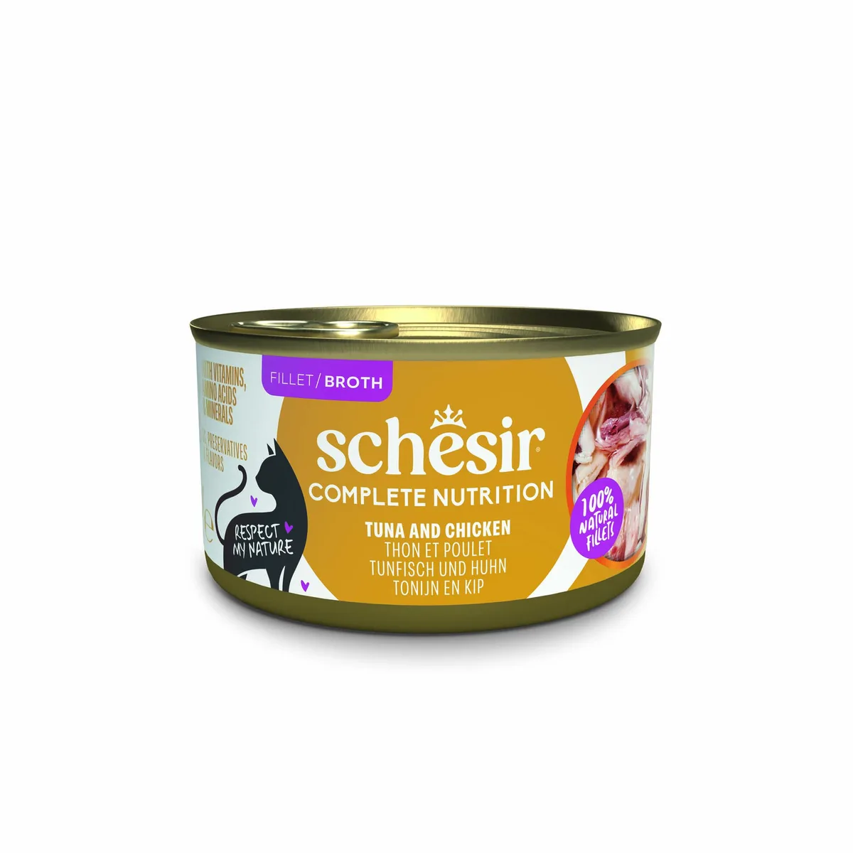 6 x 85g Schesir Complete Nutrition in Broth tonijn en kip natvoer voor katten by Schesir – product photo