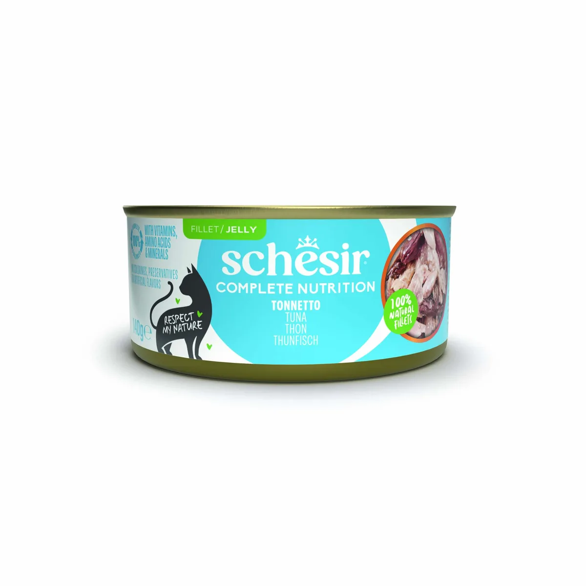 6x140g Tonijn Schesir Complete voeding in gelei natvoer voor katten van Schesir – productfoto