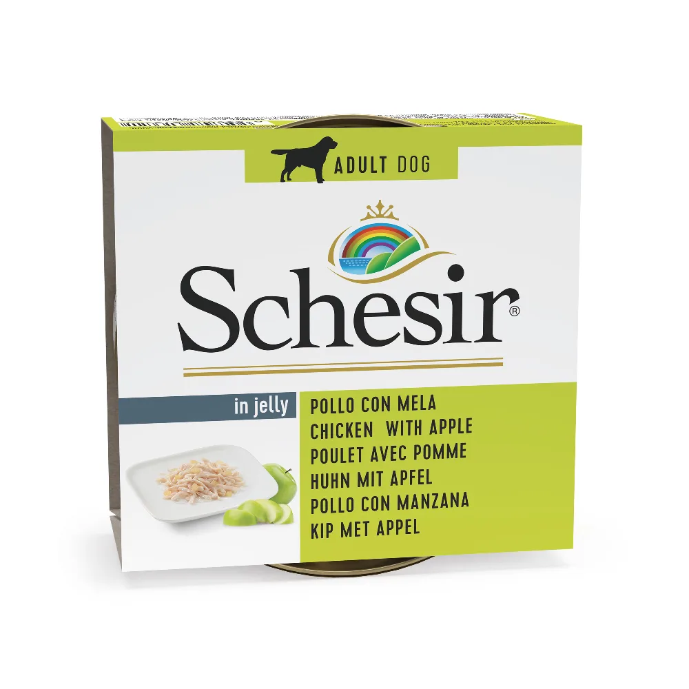 6x150g Kip met Appel Schesir Hondenvoer nat de Schesir – photo produit
