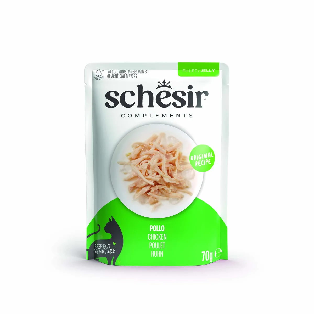 6x70g Kip Schesir Complementen in gelei natvoer voor katten by Schesir – product photo