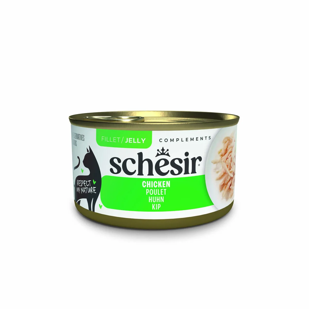 6x70g Schesir Supplementen in gelei kip natvoer voor katten van Schesir – productfoto