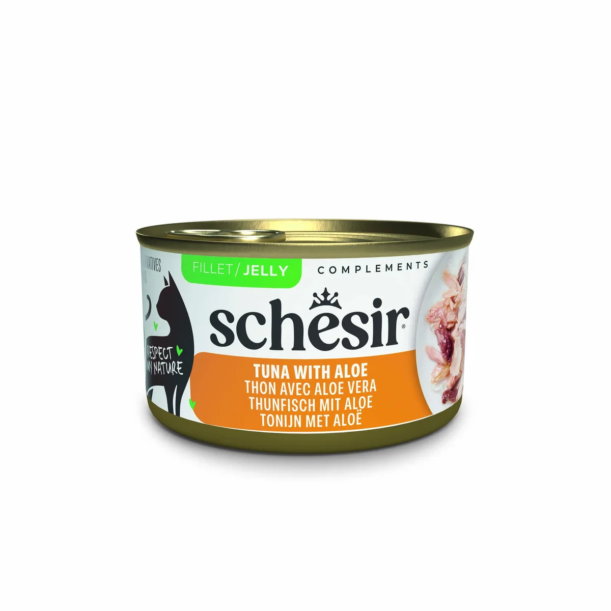 6x70g Schesir Supplementen in gelei tonijn met aloë natvoer voor katten by Schesir – product photo