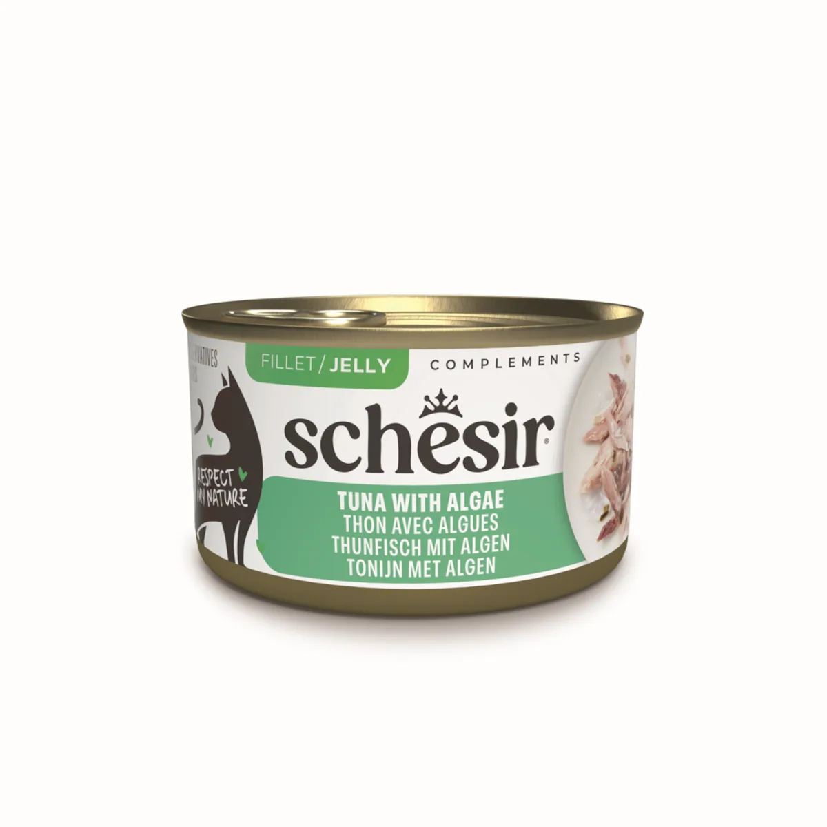 6x70g Schesir Supplementen in gelei tonijn met zeewier natvoer voor katten by Schesir – product photo