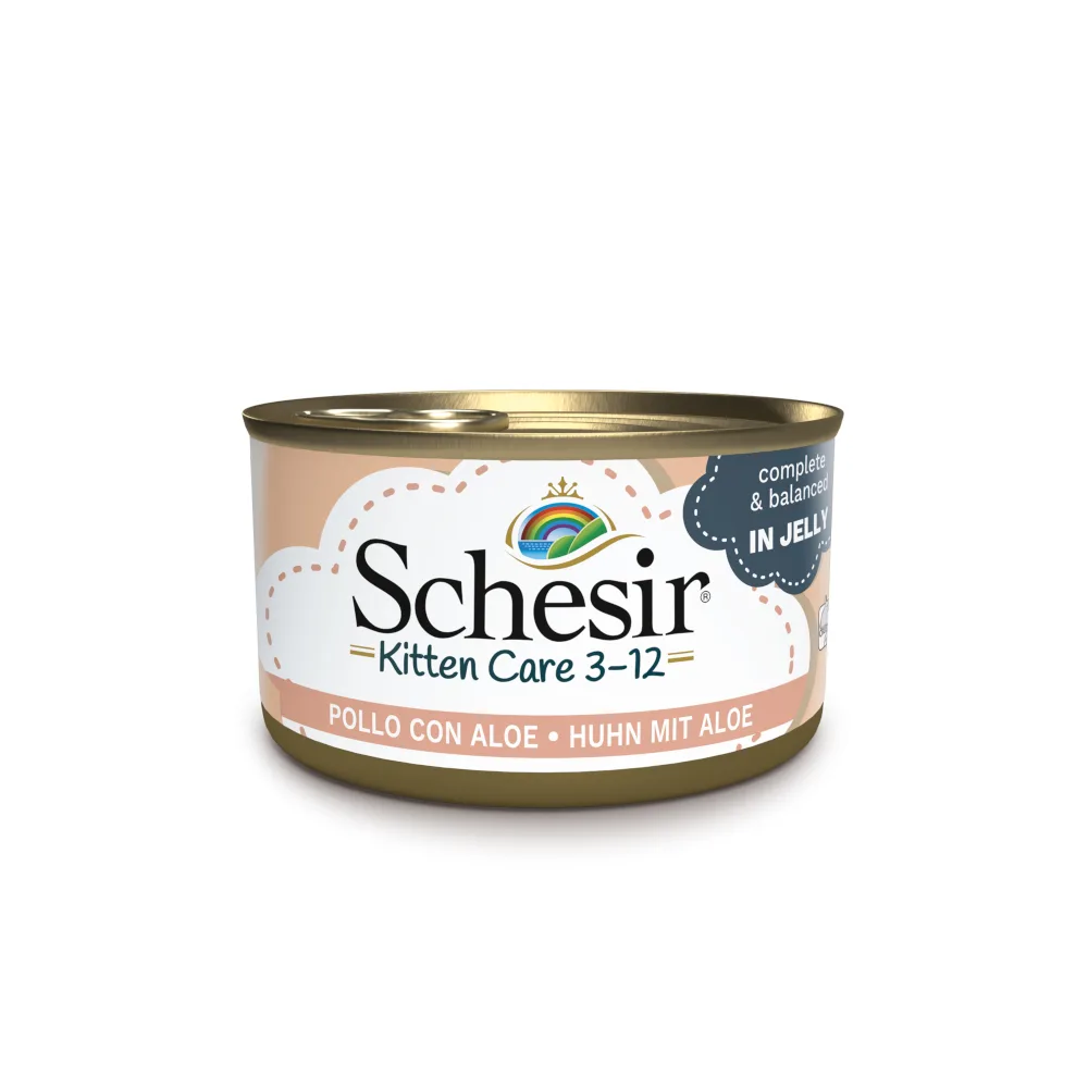 6x85g Kitten Kip met Aloë in Gelei Schesir Kattenvoer van Schesir – productfoto