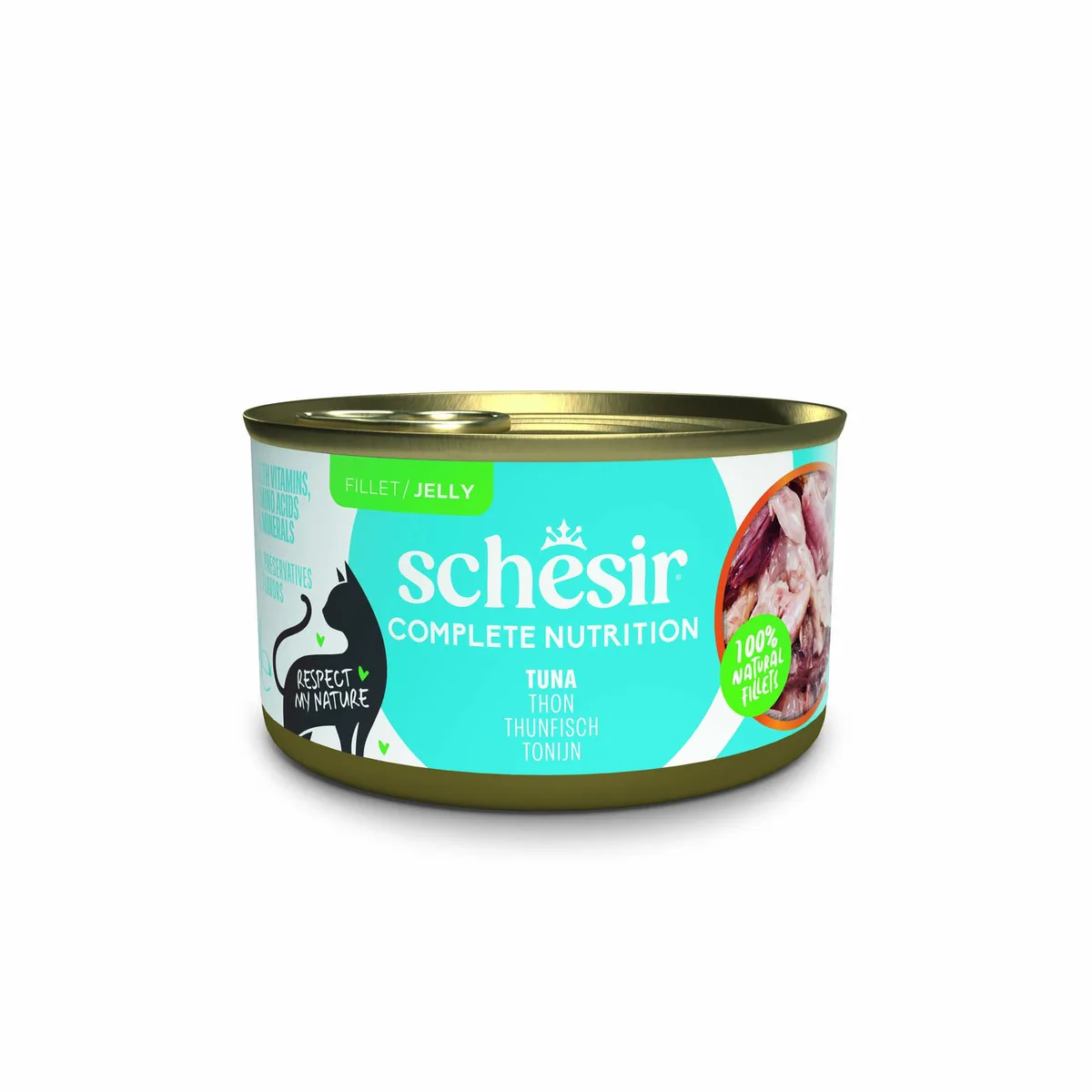 6x85g Tonijn Schesir Complete Voeding filet in gelei kattenvoer in gelei natvoer voor katten by Schesir – product photo