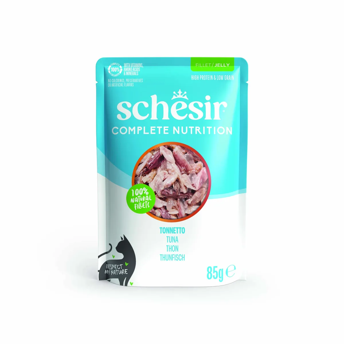 6x85g Tonijn Schesir Complete voeding in gelei natvoer voor katten van Schesir – productfoto