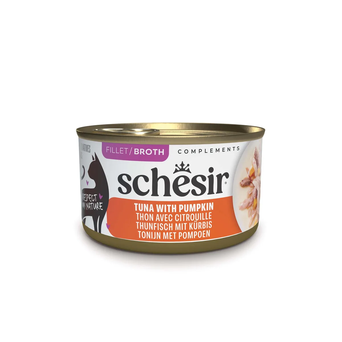 7x Schesir Nourriture humide au thon avec potiron en bouillon pour chats 70 GR de Schesir – photo produit