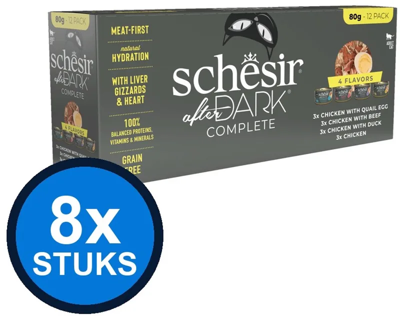 8x Schesir - After Dark - Kattenvoer - Bouillon in blik - Variety Pack - 12x80g by Schesir – product photo