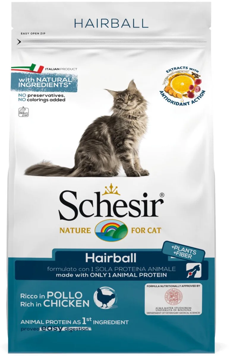8x Schesir Kattenvoer Dry Hairball Kip 400 gr von Schesir – Produktfoto