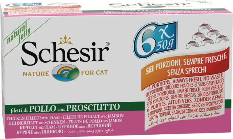 8x Schesir Kattenvoer Kipfilet - Ham 6 x 50 gr by Schesir – product photo