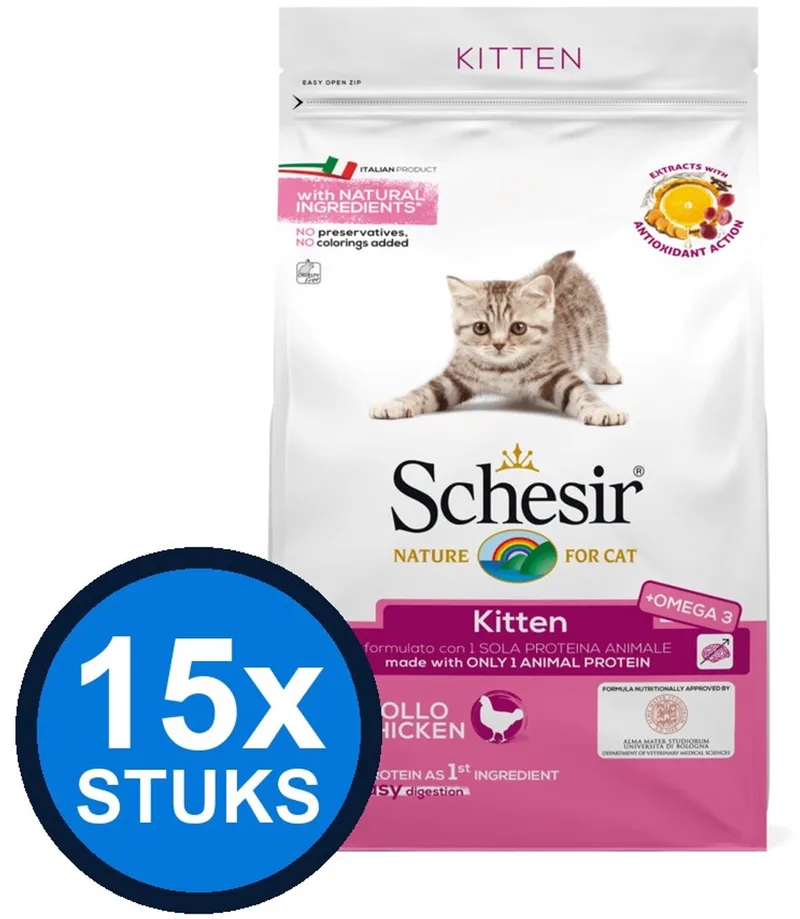 8x Schesir - Kitten - Kattenvoer - Droogvoer - Kip - 400g von Schesir – Produktfoto