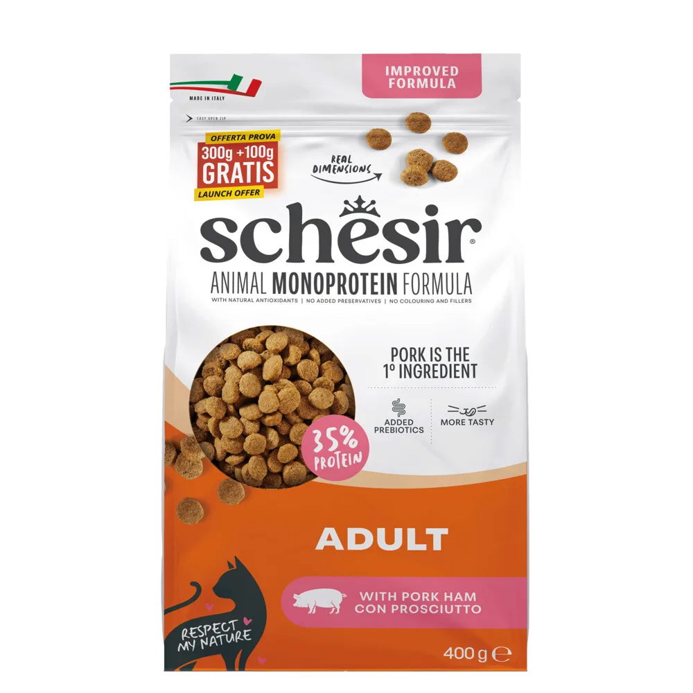 8x Schesir Monoproteïne Promo Kattenvoer Droog Ham 400 gr by Schesir – product photo