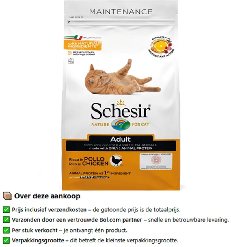 Adult Kip Maintenance - Kattenvoer - 400 g de Schesir – photo produit