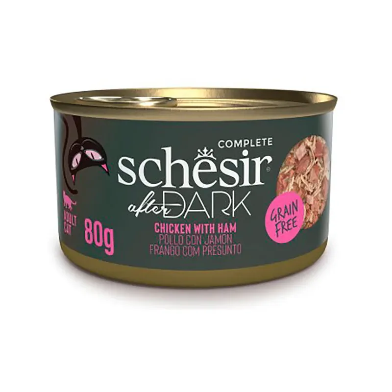 Filet De Poulet After Dark Au Jambon Nourriture Humide Pour Chats 80g de Schesir – photo produit