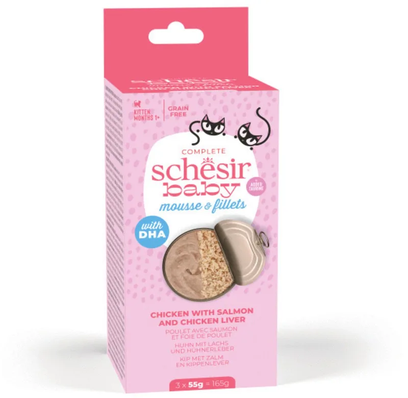 Baby - Kattenvoer - Kip Zalm 3x55 g by Schesir – product photo