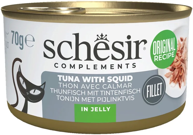 Blik Gelei - Kattenvoer - Tonijn Inktvis 70 g von Schesir – Produktfoto