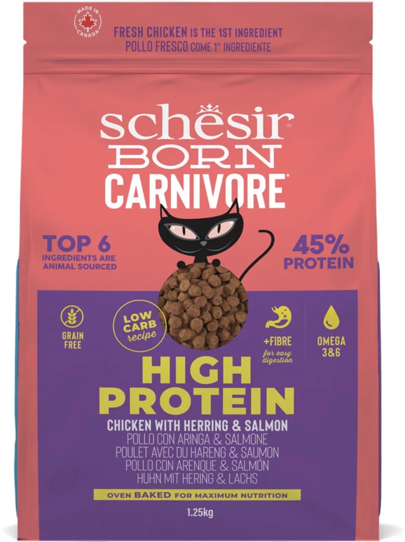 Born Carnivore Adult Graanvrij Kattenvoer Kip & Haring 1,25 gram - Kat de Schesir – photo produit